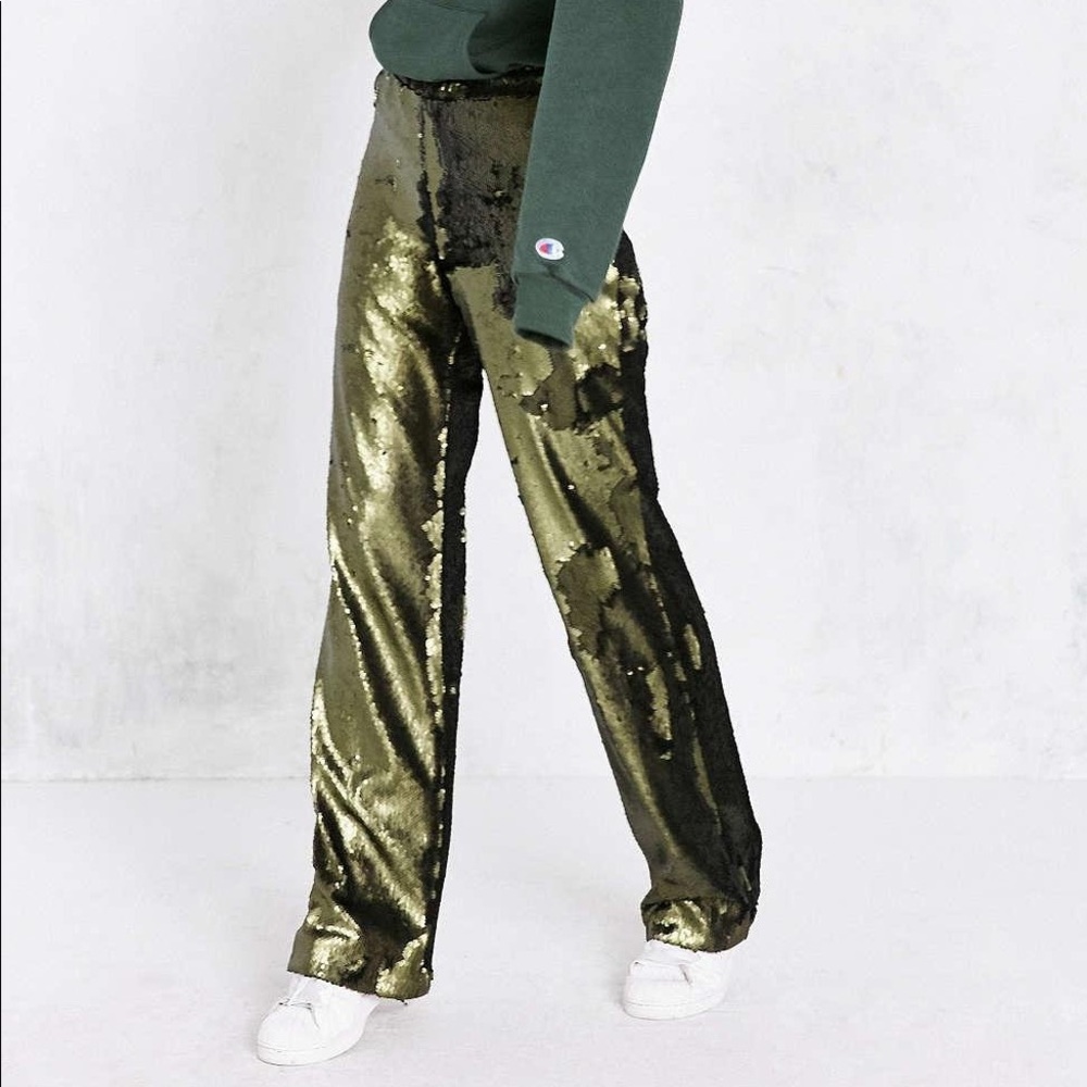Silence + Noise Nora High Rise Sequin Trouser Pant